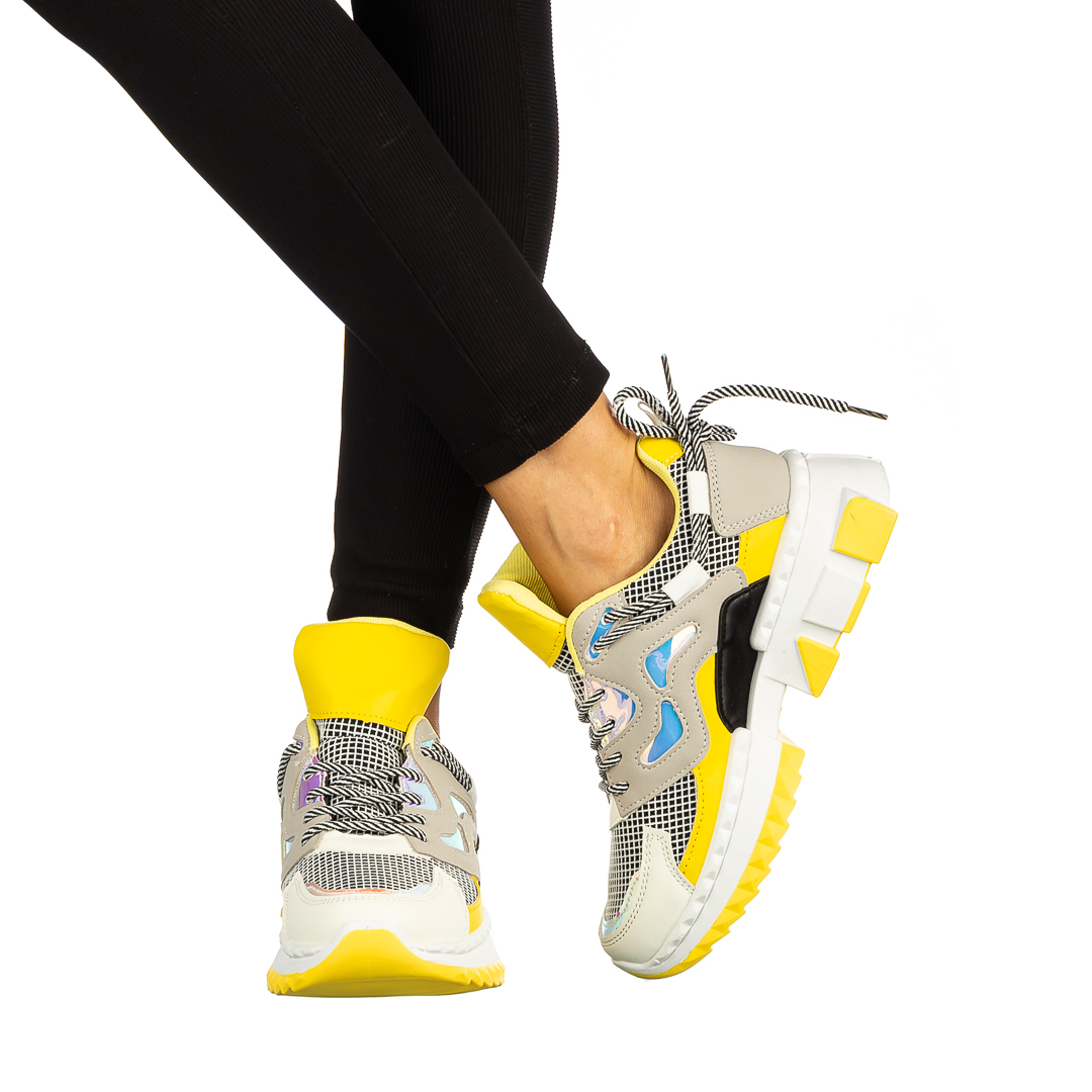 Γυναικεία αθλητικά παπούτσια  Acema κίτρινα, 3 - Kalapod.gr