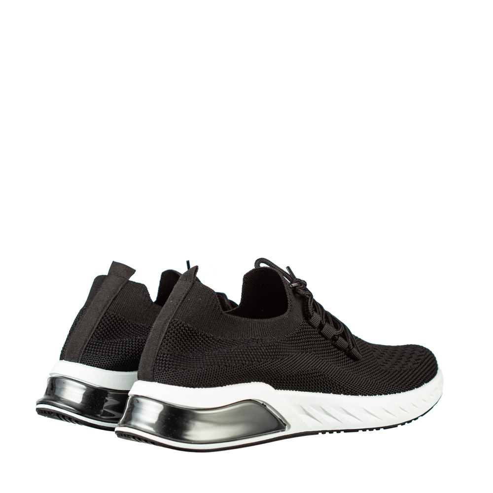 Ανδρικά αθλητικά παπούτσια μαύρα από οικολογικό δέρμα Amal, 4 - Kalapod.gr