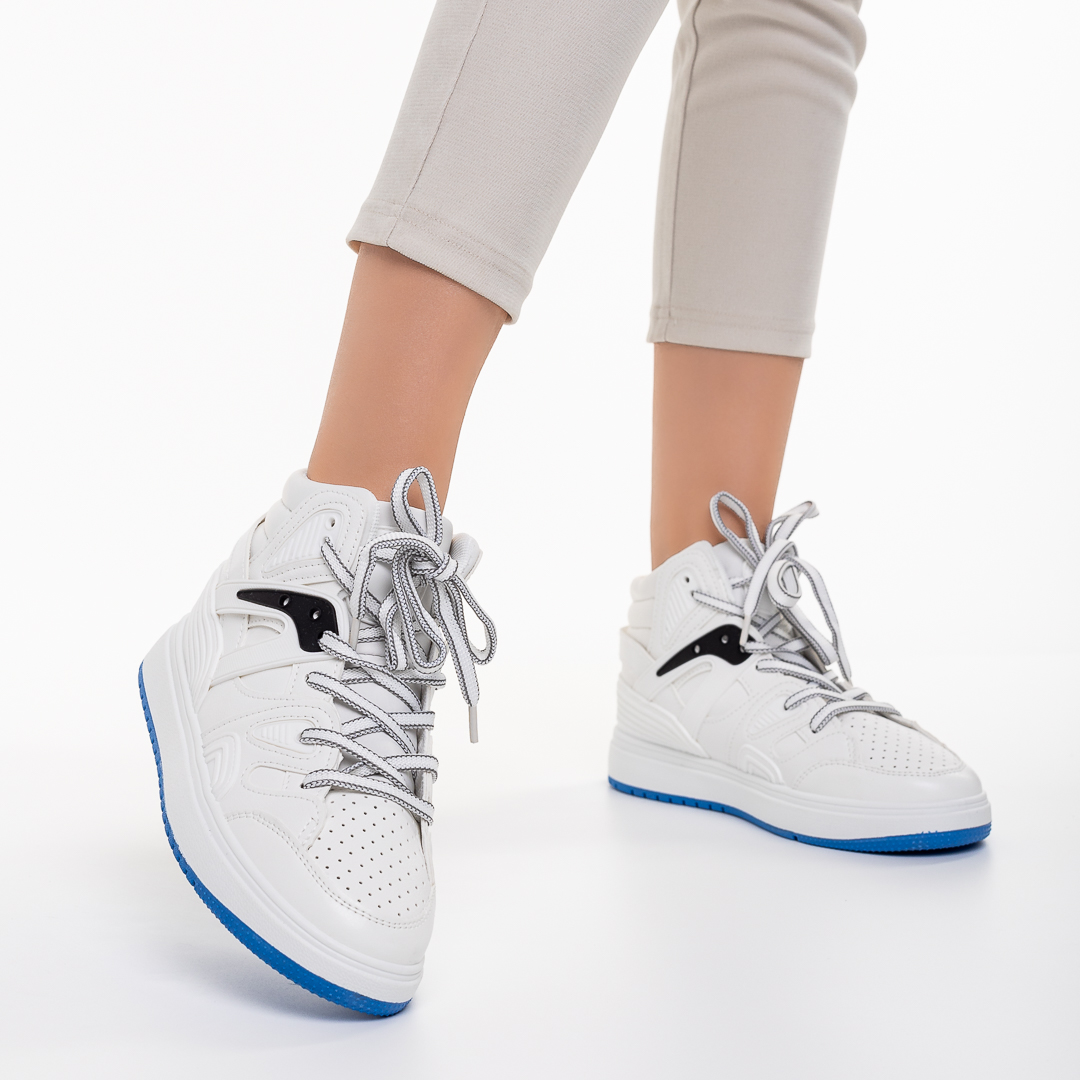 Γυναικεία αθλητικά παπούτσια λευκά από οικολογικό δέρμα  Amethyst, 3 - Kalapod.gr