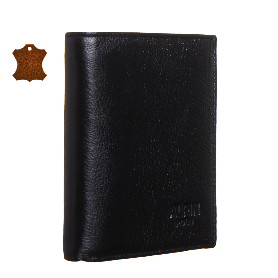 Ανδρικό πορτοφόλι μαύρο από φυσικό δέρμα Almondo - Kalapod.gr
