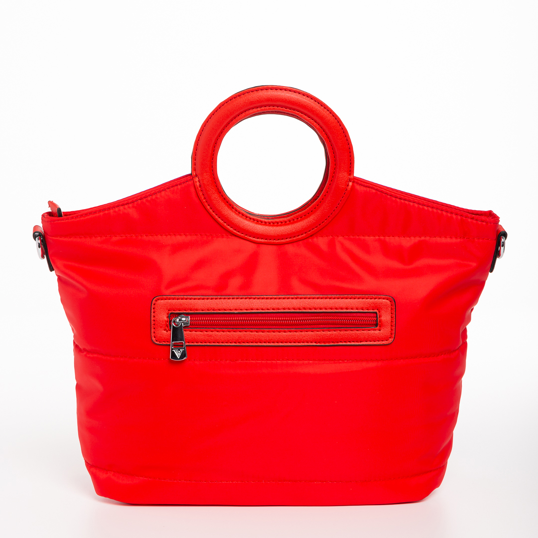 Γυναικεία τσάντα  κόκκινη από ύφασμα Aluma, 5 - Kalapod.gr