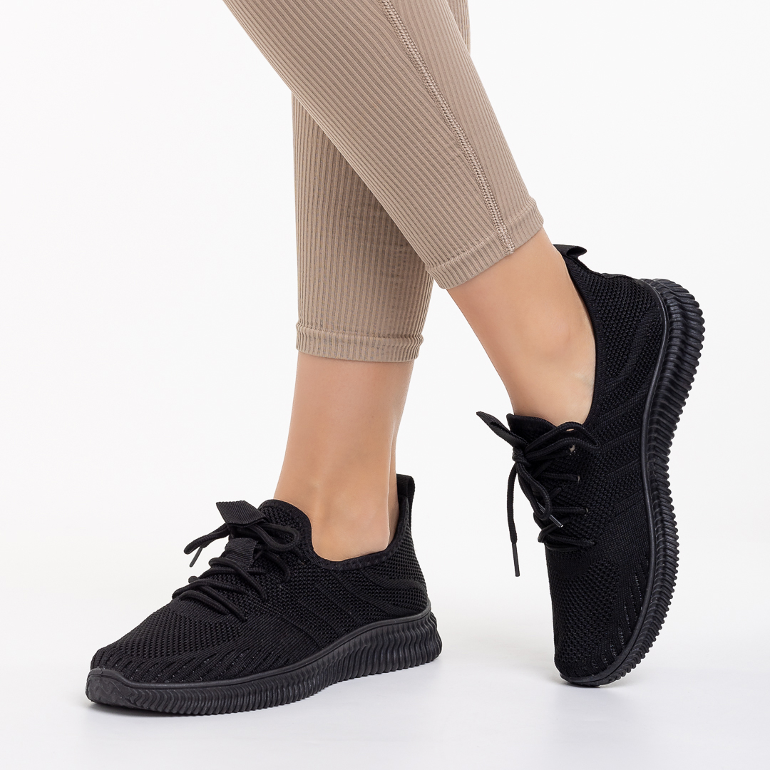 Γυναικεία αθλητικά παπούτσια  μαύρα από ύφασμα  Frieda - Kalapod.gr