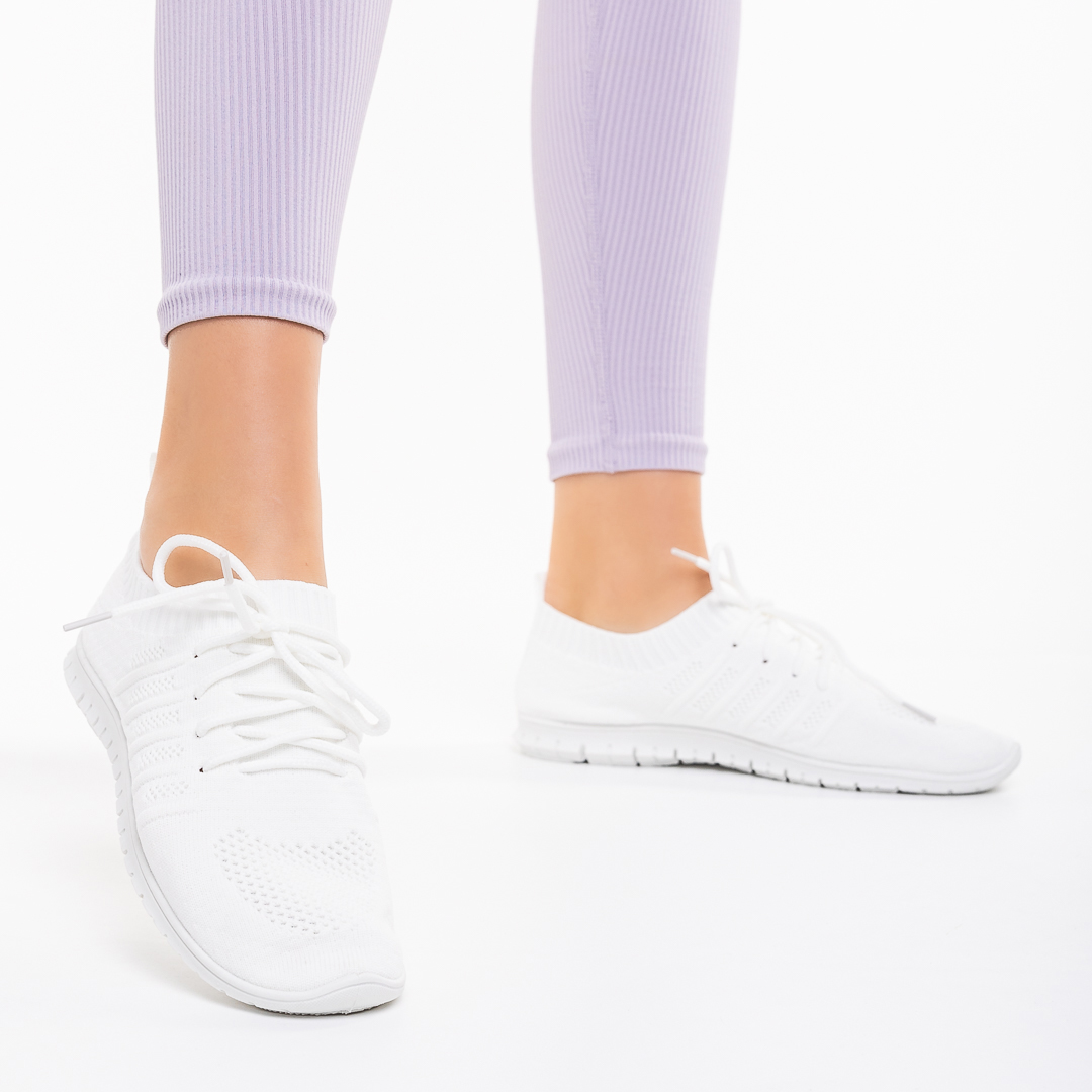 Γυναικεία αθλητικά παπούτσια  λευκά από ύφασμα Philia, 6 - Kalapod.gr