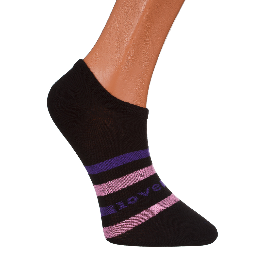 Σετ 3 ζευγάρια γυναικείες κάλτσες μαύρες, γκρί και λευκές με ρίγες BD-1117, 2 - Kalapod.gr