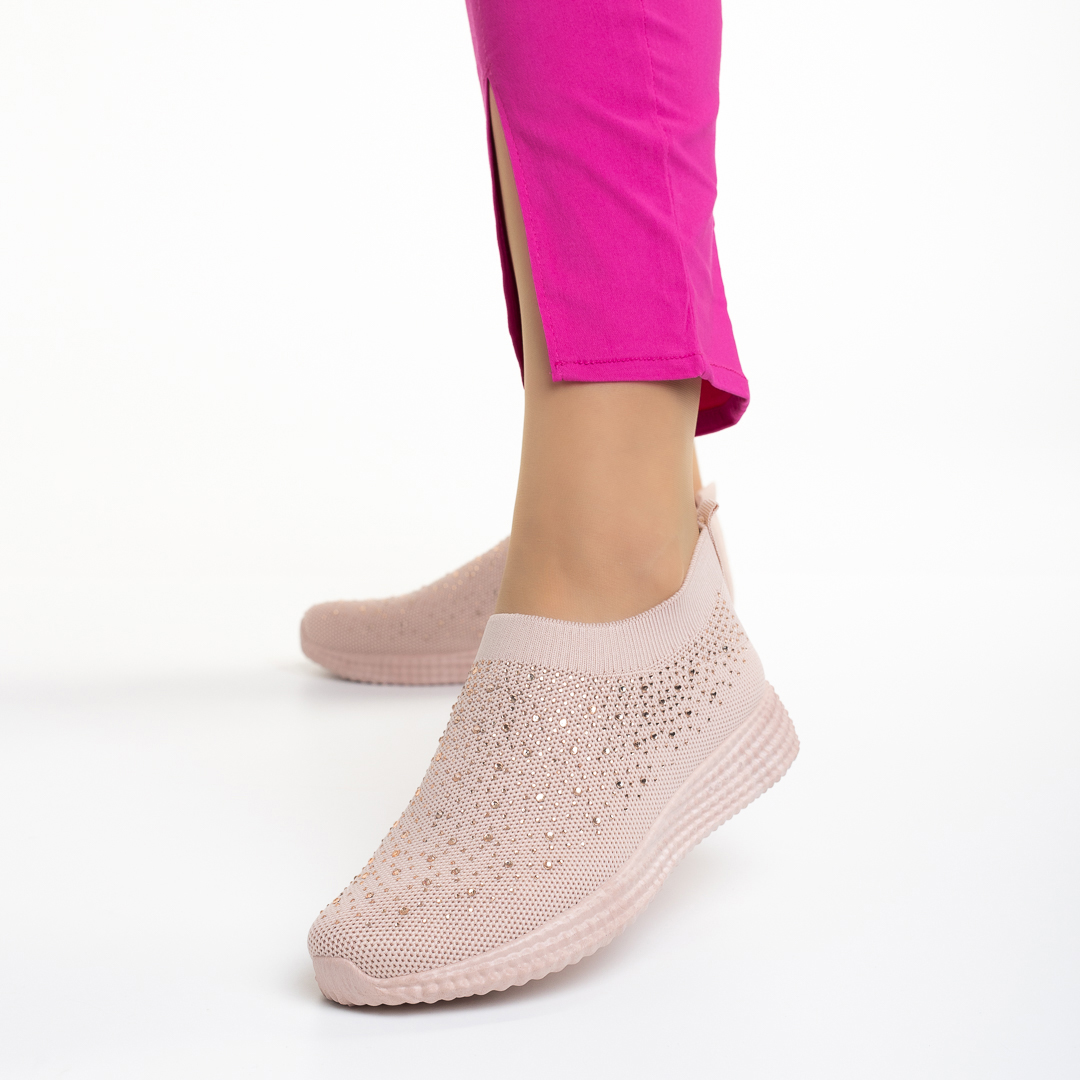 Γυναικεία αθλητικά παπούτσια ροζ από ύφασμα Sorrel, 3 - Kalapod.gr