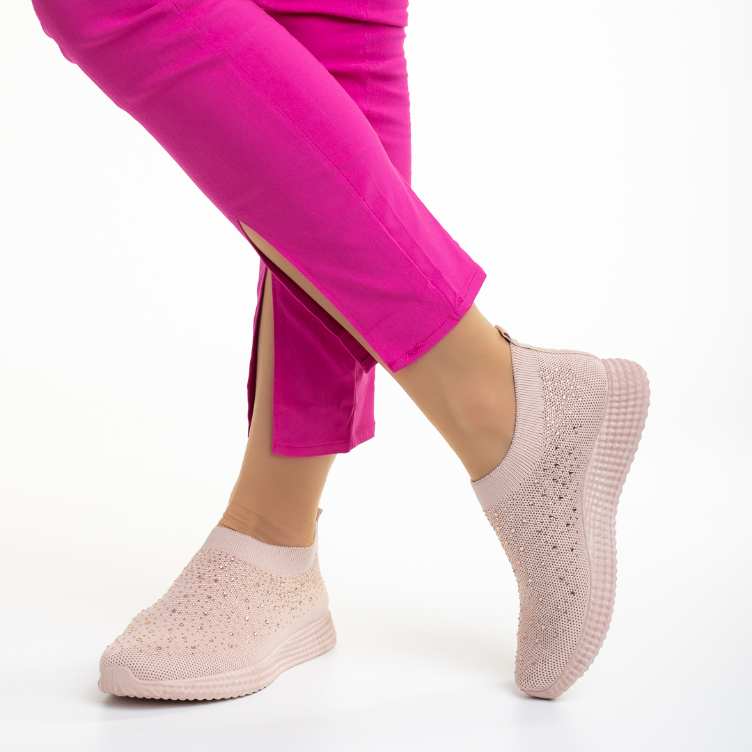 Γυναικεία αθλητικά παπούτσια ροζ από ύφασμα Sorrel, 4 - Kalapod.gr