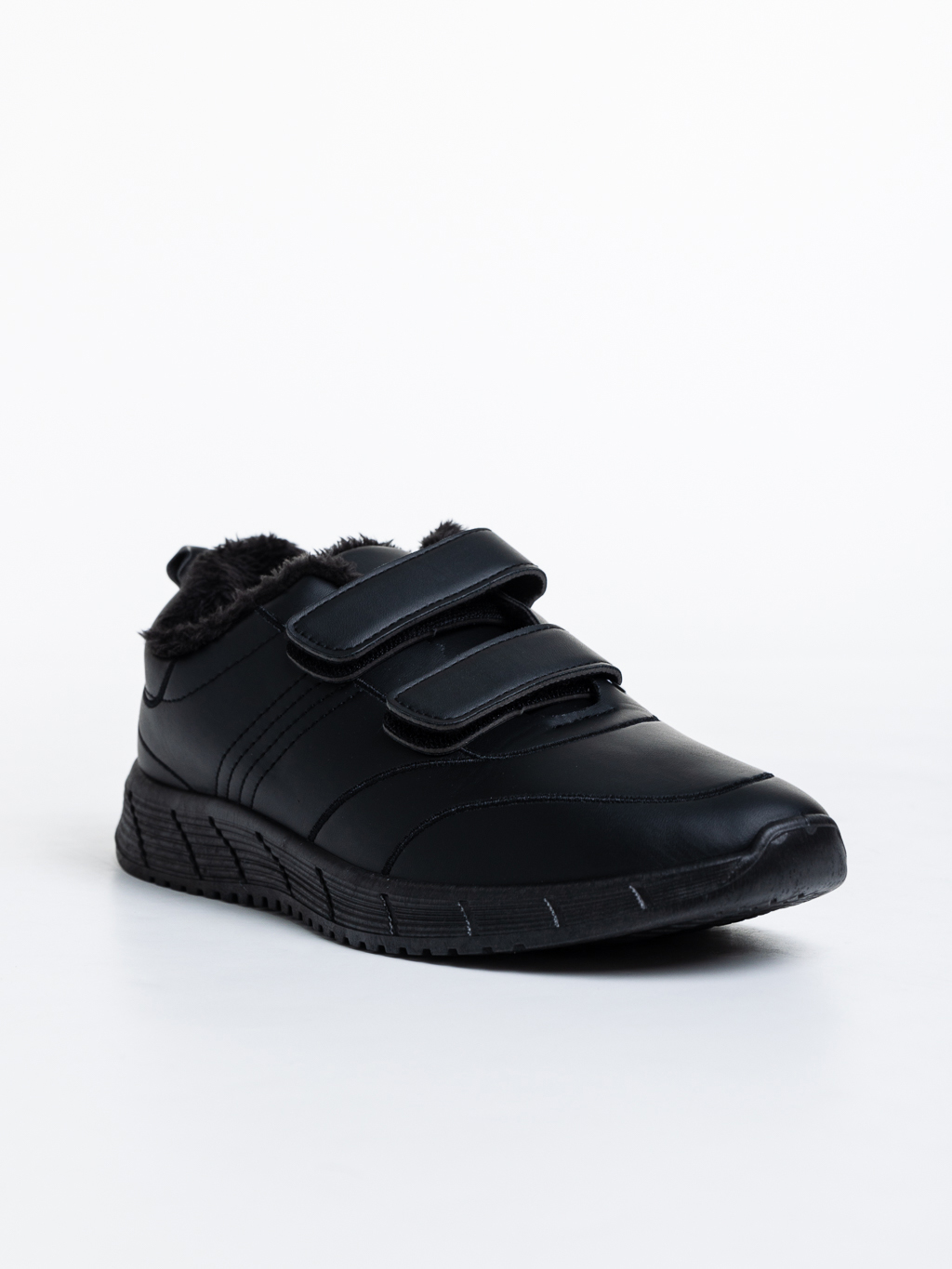 Ανδρικά αθλητικά παπούτσια μαύρα από οικολογικό δέρμα  Triton, 2 - Kalapod.gr