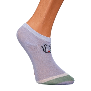 Παιδικές Κάλτσες, Σετ 2 τεμάχια παιδικές κάλτσες κοντές C066 μώβ με γάτα - Kalapod.gr