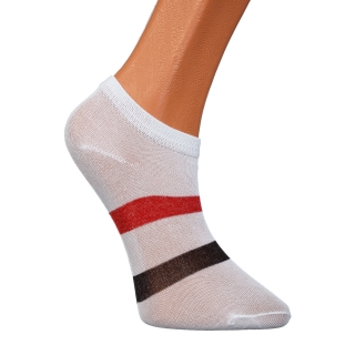 Παιδικές Κάλτσες, Σετ 2 τεμάχια παιδικές κάλτσες κοντές A-C066 λευκά με ρίγες - Kalapod.gr