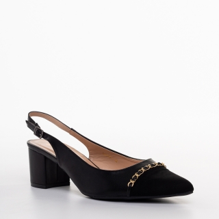 Γυναικεία Παπούτσια, Γυναικεία παπούτσια με τακούνι μαύρα από οικολογικό δέρμα  Felicity - Kalapod.gr