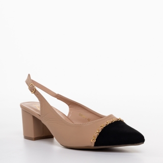Γυναικεία Παπούτσια, Γυναικεία παπούτσια με τακούνι    μαύρα από οικολογικό δέρμα  Felicity - Kalapod.gr
