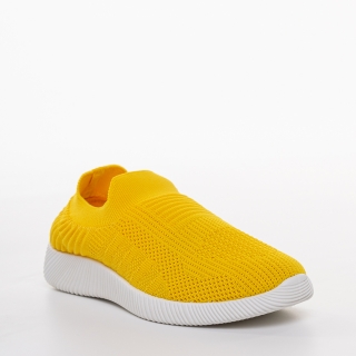 Παιδικά Αθλητικά Παπούτσια, Παιδικά αθλητικά παπούτσια  κίτρινα από ύφασμα  Luna - Kalapod.gr