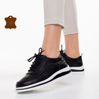 Γυναικεία Παπούτσια, Γυναικεία casual παπούτσια  μαύρα από φυσικό δέρμα  Lessie - Kalapod.gr