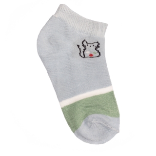 ΠΑΙΔΙΚΑ ΑΞΕΣΟΥΑΡ, Σετ 2 τεμάχια παιδικές κάλτσες κοντές J-C066 πράσινα με ποντίκι - Kalapod.gr