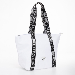 Γυναικεία τσάντα  λευκό από ύφασμα Anelise - Kalapod.gr