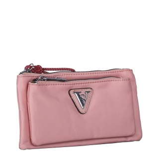 Γυναικείο πορτοφόλι  ροζ ύφασμα  Hollia - Kalapod.gr