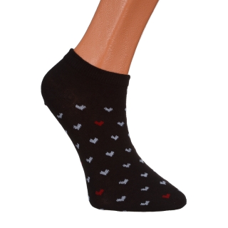 Sales, Σετ 3 ζευγάρια γυναικείες κάλτσες μαύρες, ροζ και γκρί με καρδούλες BD-1090 - Kalapod.gr