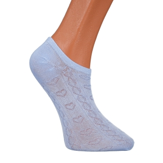 Γυναικεία Αξεσουάρ, Σετ 3 ζευγάρια γυναικείες κάλτσες μπλε, λευκές και μαύρο BD-1113 - Kalapod.gr