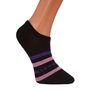 Γυναικεία Αξεσουάρ, Σετ 3 ζευγάρια γυναικείες κάλτσες μαύρες, γκρί και λευκές  με ρίγες BD-1117 - Kalapod.gr