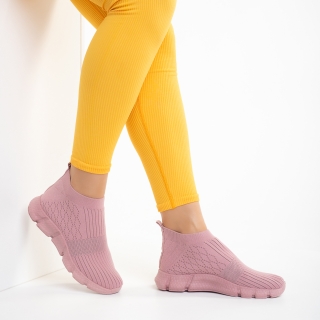 Γυναικεία Αθλητικά Παπούτσια, Γυναικεία αθλητικά παπούτσια ροζ από ύφασμα Raina - Kalapod.gr