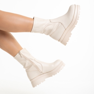 Γυναικείες Μπότες, Γυναικείες μπότες μπεζ από οικολογικό δέρμα Ellery - Kalapod.gr