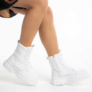 Νέα, Γυναικεία μπότακια λευκά από οικολογικό δέρμα Havana - Kalapod.gr