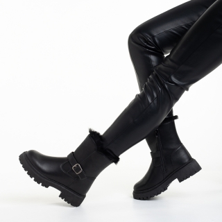 Γυναικείες μπότες μαύρες  από οικολογικό δέρμα   Valeda - Kalapod.gr