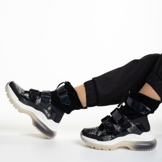 Γυναικεία Αθλητικά Παπούτσια, Γυναικεία αθλητικά παπούτσια  μαύρα από ύφασμα Paulena - Kalapod.gr