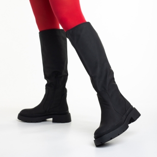 Γυναικείες Μπότες, Γυναικείες μπότες μαύρες από συνθετικό ύλικο Verlinda - Kalapod.gr