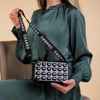 Γυναικείες Τσάντες, Γυναικεία τσάντα καλλυντικών μαύρη  από ακρυλικό  Santina - Kalapod.gr