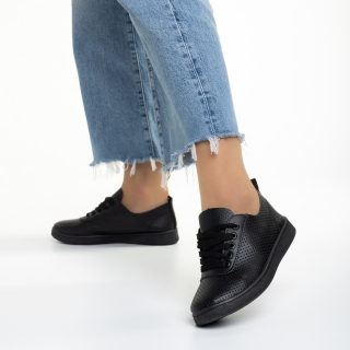 Γυναικεία Αθλητικά Παπούτσια, Γυναικεία αθλητικά παπούτσια  μαύρα από οικολογικό δέρμα  Baylor - Kalapod.gr