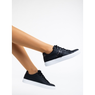 Γυναικεία αθλητικά παπούτσια μαύρα από οικολογικό δέρμα Lucetta - Kalapod.gr