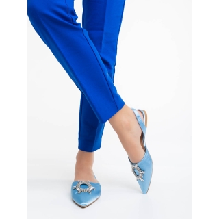 Γυναικεία παπούτσια μπλε από ύφασμα Jenita - Kalapod.gr
