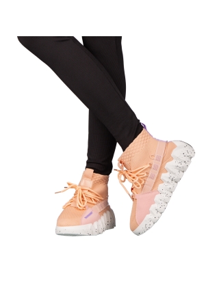 Γυναικεία Αθλητικά Παπούτσια, Γυναικεία αθλητικά παπούτσια ροζ από ύφασμα Meil - Kalapod.gr