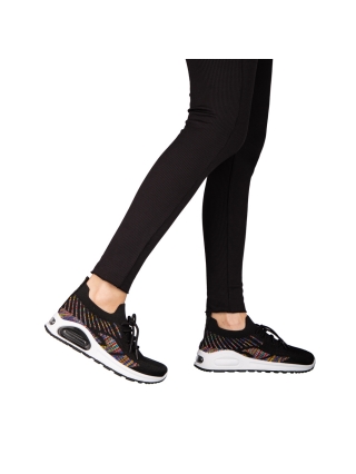 ΓΥΝΑΙΚΕΙΑ ΥΠΟΔΗΜΑΤΑ, Γυναικεία αθλητικά παπούτσια μαύρο με λευκό από ύφασμα Ikel - Kalapod.gr