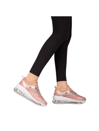 Γυναικεία Αθλητικά Παπούτσια, Γυναικεία αθλητικά παπούτσια  ροζ από οικολογικό δέρμα και ύφασμα Seka - Kalapod.gr