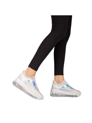 ΥΠΟΔΗΜΑΤΑ, Γυναικεία αθλητικά παπούτσια  λευκά από οικολογικό δέρμα και ύφασμα Seka - Kalapod.gr