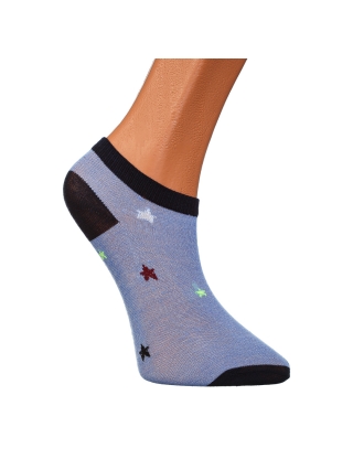ΠΑΙΔΙΚΑ ΑΞΕΣΟΥΑΡ, Σετ 2 τεμάχια παιδικές κάλτσες κοντές C066 μπλε με αστέρια - Kalapod.gr