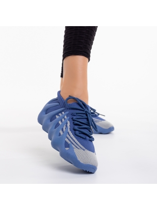 ΓΥΝΑΙΚΕΙΑ ΥΠΟΔΗΜΑΤΑ, Γυναικεία αθλητικά παπούτσια  μπλε από ύφασμα  Nelly - Kalapod.gr