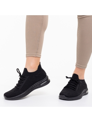 Αθλητικά Παπούτσια και Γυναικεία Πάνινα, Γυναικεία αθλητικά παπούτσια  μαύρα από ύφασμα Vayda - Kalapod.gr