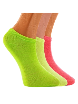  ΑΞΕΣΟΥΑΡ , Σετ 3 ζευγάρια παιδικές κάλτσες ανοίχτο πράσινο φούξια σκούρο πράσινο - Kalapod.gr