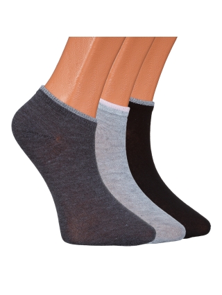 Γυναικείες κάλτσες και καλσόν, Σετ 3 ζευγάρια γυναικείες κάλτσες γκρί σκούρο, γκρί ανοιχτό και μάυρα με γκλίτερ BD-1085 - Kalapod.gr