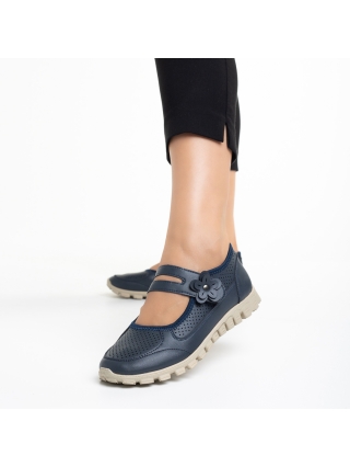 Γυναικεία casual παπούτσια  μπλε από οικολογικό δέρμα Ladana - Kalapod.gr