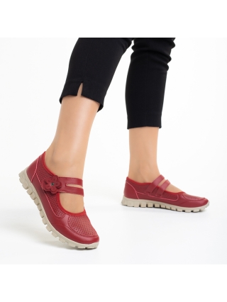 Γυναικεία casual παπούτσια  κόκκινα από οικολογικό δέρμα Ladana - Kalapod.gr