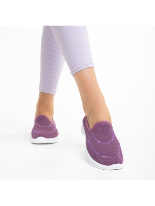 Γυναικεία Αθλητικά Παπούτσια, Γυναικεία αθλητικά παπούτσια μωβ από ύφασμα Laneta - Kalapod.gr