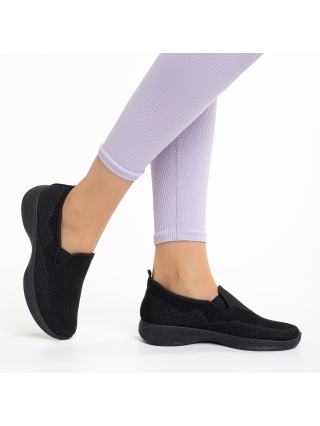 Γυναικεία αθλητικά παπούτσια μαύρα από ύφασμα Leanne - Kalapod.gr