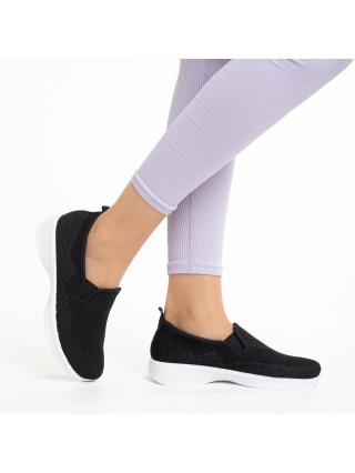 ΓΥΝΑΙΚΕΙΑ ΥΠΟΔΗΜΑΤΑ, Γυναικεία αθλητικά παπούτσια λευκά με μαύρο από ύφασμα Leanne - Kalapod.gr