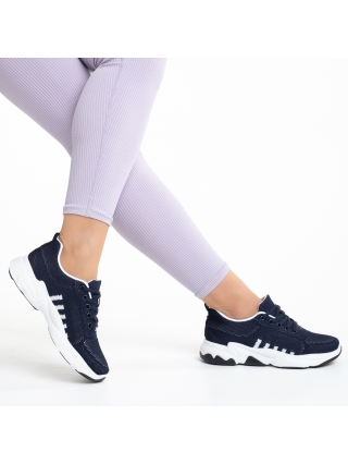 ΥΠΟΔΗΜΑΤΑ, Γυναικεία αθλητικά παπούτσια μπλε από ύφασμα Linetta - Kalapod.gr