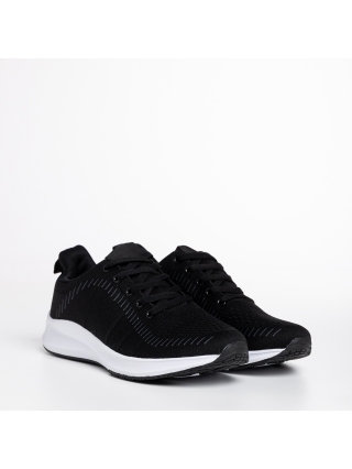 LAST SIZE, Ανδρικά αθλητικά παπούτσια  μαύρα με λευκό από ύφασμα Cortez - Kalapod.gr