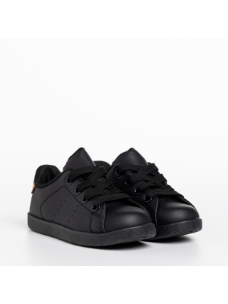 Παιδικά Αθλητικά Παπούτσια, Παιδικά αθλητικά παπούτσια   μαύρα από οικολογικό δέρμα  Orlando - Kalapod.gr